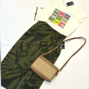 Lauren Ralph Lauren Zebra-Print Georgette Midi Skirt Skirt Size 4